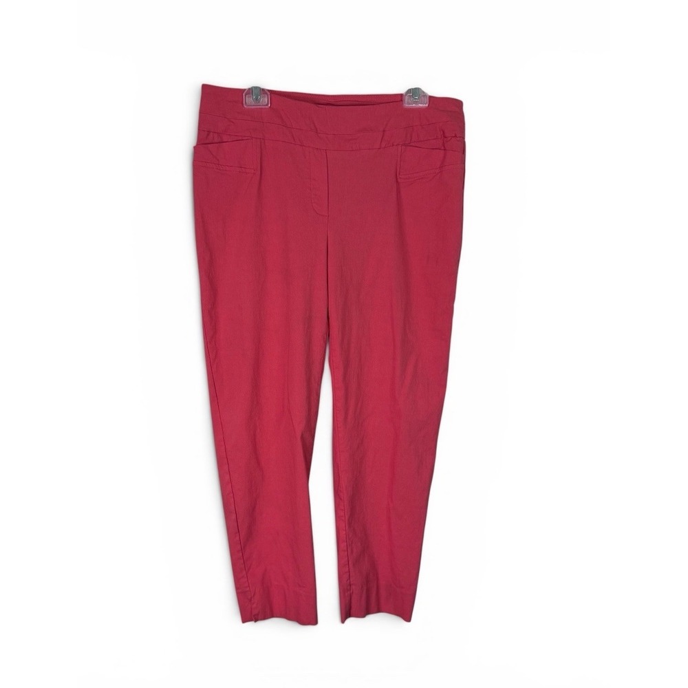 Zac & Rachel Women's Slim Fit Ankle Pants Size 14 Stretch Peach Color Pull On